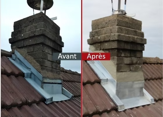 Diagnostic & Traitement des Toitures Amiante (Fibrociment) Rénovation de pied de cheminée 91720